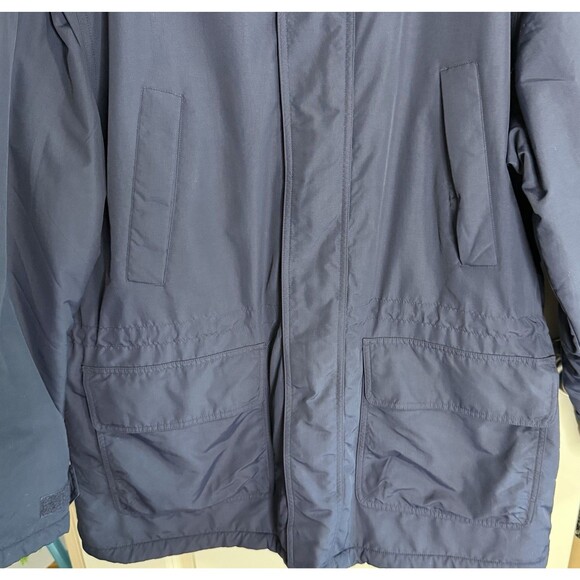 Lands' End Parka Coat Mens Tall XL 46-48 Navy Blue Full Zip Hooded Fleece Lined - Picture 6 of 16